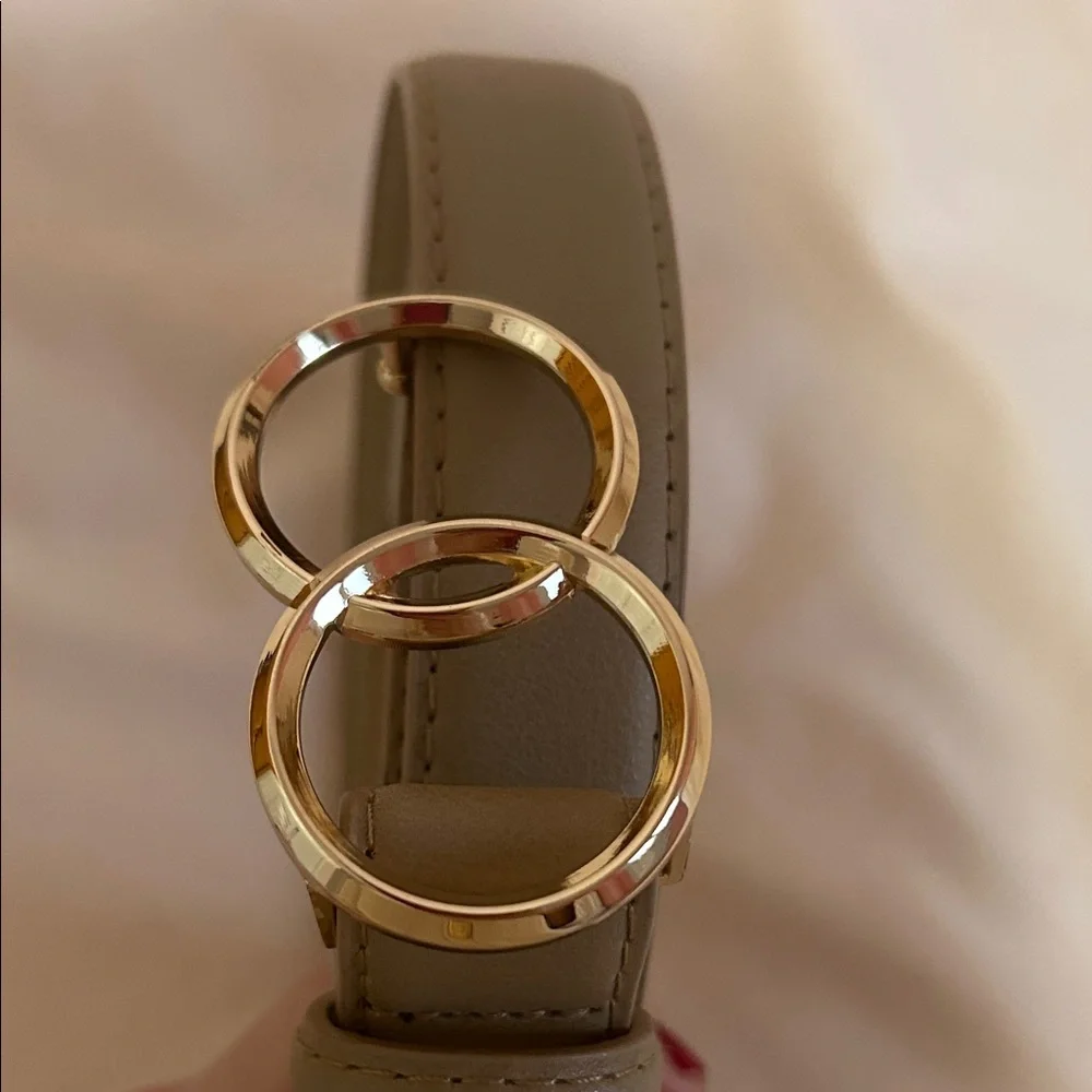 Ardene Tan Belt Set with Gold Rings - Picture 2 of 5